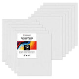 YRYM HT Painting Canvas Panels - 12 Pack 8 x 10 Inch Triple Primed 100% Cotton Canvas Boards for Painting, Oil, Acrylic, Watercolor, Acid-Free for Artists, Painters, Kids, Students