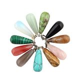 Healing Stone Pendant 24pcs Oval Long Tears Water Drop Chakra Charm Semi-Precious Gemstone Rock