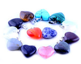 Heart Pendants 20pcs Small Love 0.63inch Charms Crystal Heading Chakra Stone Pendants for