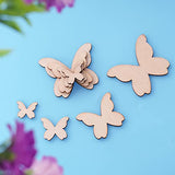HOVEOX 300 Pieces Wood Butterfly Crafts Unfinished Wood Butterfly Assorted Size Butterfly Unfinished Wood for DIY Crafts Decoration