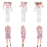 E-TING 5 Sets Fashion Casual Wear Clothes Outfit Party Dress for Girl Doll