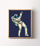 5 Set- Astronaut Art Print, Funny Aerospace Theme Canvas Wall Art Printing for Boys Bedroom Playroom Decoration (Unframed,8"X10")