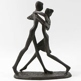 Passionate Dancing Sculpture Romantic Art Iron Statue Metal Ornament Couple Figurine Home and Office Decor (A5 Dance)