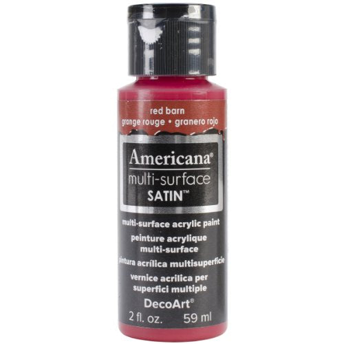 DecoArt Americana Multi-Surface Satin Acrylic Paint, 2-Ounce, Red Barn