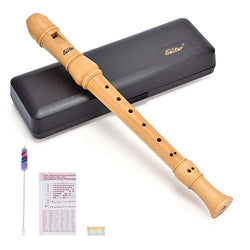 Eastar ERS-31BM Baroque Maple Wood Soprano Recorder Set C Key 3 Piece Instrument With Hard Case,Joint Grease,Fingering Chart And Cleaning Kit