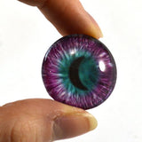 25mm Moon Glass Eye in Purple and Teal Fantasy Cabochon for Taxidermy Sculptures or Jewelry