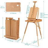 VISWIN French-Style Easels, Holds Canvases Up to 34", Studio & Field Sketch Box Easel with Level Instrument & Scale Leg, Beech Wood Portable French Easel Stand for Painting, Sketching