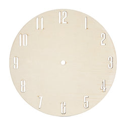 Darice DIY Unfinished Wood Circle with Laser Cut Numbers Clock Face, Multi