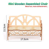 Hometu 3D Wooden Dollhouse Furniture Puzzle - Miniature Chair Mini Wood Settees Puzzle DIY Doll House Room Accessorie Gift for Kids