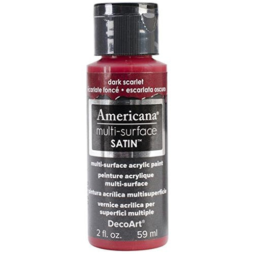 DecoArt Americana Multi-Surface Satin Acrylics Paint, 2-Ounce, Dark Scarlet
