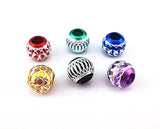 Honbay 50pcs 10mm Mix Color Pattern Aluminum Carving Spacer Beads Metal Loose Beads for Jewelry