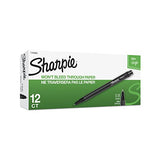 Sharpie Plastic Point Stick Water Resistant Pen, Ink, Fine, Pack of 12, Black (1742663)