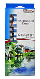 US Art Supply 136-Piece Deluxe Watercolor Painting & Sketch Drawing Set with Wood Drawer Table