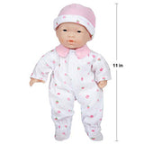 La Baby Boutique Asian 11 inch Small Soft Body Baby Doll dressed in Pink for Children 12 Months and older