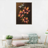 DIY 5D Diamond Painting,Diamond Art Kits for Adults and Kids,Dragonfly Flower Diamond Paintings Full Drill Round Gem Art Craft Perfet for Gift and Home Wall Decor,Easy for Beginners 12x16inch
