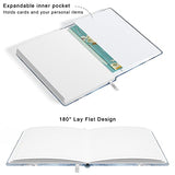 Huamxe Lined Journal Notebook, Hardcover, Medium 5.7 x 8.4 in, 160 Pages Thick Paper, Cute Aesthetic A5 College Ruled Notebook for Journaling Writing Work Office School Women Men, Gray Blue Marble