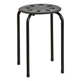Norwood Commercial Furniture Black Stacking Stool Set - Stackable Nesting Stools/Chairs for Kids and Adults - Flexible Seating for Home, Office, Classrooms - Plastic/Metal 17.75" (Pack of 5)