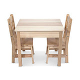 Melissa & Doug Solid Wood Table & Chairs (Kids Furniture, Sturdy Wooden Furniture, 3-Piece Set, 20” H x 23.5” W x 20.5” L)