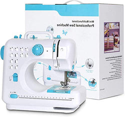 Sewing Machine,Crafting Mending Mini Sewing Machines,with 12 Built-In Stitches Perfect for Easy Sewing, Beginners, Kids (Blue)
