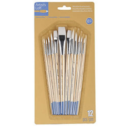 Artists Loft Necessities White Synthetic Flat & Round Brushes