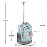 Tilami Rolling Backpack 19 inch Wheeled Cute LAPTOP Boys Girls Travel School Student Trip (Alpaca)