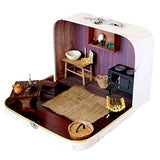 Travel dollhouse suitcase furniture rustic retro room. 1:12 scale ooak handmade