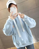 CRB Fashion Cosplay Anime Bunny Emo Girls Cat Bear Ears Emo Bear Top Shirt Pullover Sweater Hoodie (Blue #8)