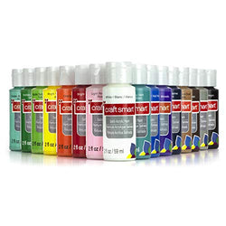 Acrylic Paint Value Pack by Craft Smart, 16 Pieces (Satin/Saten)