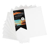 CONDA 12x12 inch Stretched Canvas for Painting, Pack of 8, Primed, 100% Cotton, 5/8 Inch Profile Value Bulk Pack for Acrylics, Oils Painting