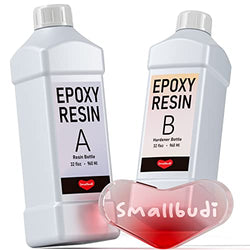 Smallbudi 64OZ Crystal Clear Epoxy Resin Kit, High Gloss & Bubbles Free Casting Resin, Epoxy Resin for Jewelry Making, Art, Crafts, Countertop, Molds, River Table Tops, Easy Mix 1:1 Ratio