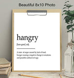 Hangry Definition Wall Art Print Typography - 8x10 Unframed Photo - Makes a Great Gift for Kitchens - Funny Home Decor