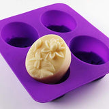 WYD Lotus Flower Soap Mold Lotus Jelly Molds 4 Hole Silicone Fondant Cake Art Forming