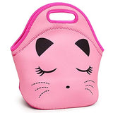 Efree Cute Cat Face Bow Diamond Bling Waterproof Pink School Backpack Girls Book Bag (Large, Pink Set)