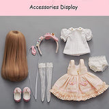 1/6 Mini BJD Doll Sweet Princess SD Doll Advanced Resin Ball Jointed Doll with Full Set Clothes Shoes Wig Makeup, 100% Handmade DIY Toys
