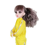 EVA BJD 1/3 SD Doll 22 inch Ball Jointed Dolls with Sportswear Hair Shoes and Makeup Yellow Fitness Girl Doll