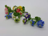 10 Pieces Miniature Hydenyea Flower clay Dollhouse Fairy Garden Mini Plant Trees Artificial Flower Tiny Orchid #07