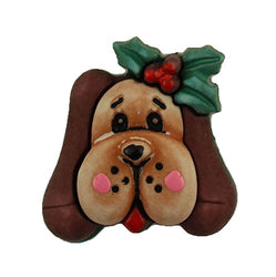 BUTTONS GALORE HOLIDAY DOG BULK 3D - 25 BUTTONS