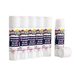 Washable Premium Glue Sticks White, 0.32 Ounces Each, Set of 6, Dries Clear, Gluing, Craft Glue, School Supplies Glue Sticks, Office, Home, Classroom, Projects, Paper, Non Toxic, Acid Free