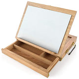ARTEZA Wooden Desktop Easel with Drawer and Palette, Ideal for Portable Sketching, Drawing, and