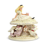 Enesco Disney Traditions by Jim Shore White Woodland Alice in Wonderland Mushroom Figurine, 7 Inch, Multicolor