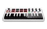 Akai Professional MPK Mini MKII LE White | White, Limited Edition 25 Key Portable USB MIDI Keyboard With 8 Backlit Performance Ready Pads, 8 Assignable Q Link Knobs & A 4 Way Thumbstick