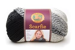 Lion Brand Yarn 826-201 Scarfie Yarn, One Size, Cream/Black