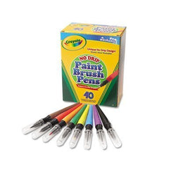 Washable Paint Brush Pens, 8 Assorted Colors, 40/Box, Sold as 1 Box, 40 Each per Box