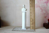 Miniature Gypsum Statue With Column. Dollhouse Decor White Sculpture Bust Pillar