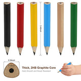 Short Triangular Fat Pencils,12 Pcs Jumbo Wood Pencils for Writing and Drawing, 3.5 Inch Pencils for Kids Preschoolers Toddlers Kindergarten with Eraser and Sharpener by OPIHAZAT
