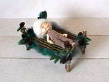 Miniature Fairy Bed From Branches, 1:12 Scale Dollhouse Furniture Wild Forest