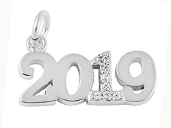 Sterling Silver and Cubic Zirconia 2019 Year Charm