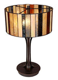 Tiffany Style Table Lamp Stained Glass Blue White Beige Brown Modern Lighting Rustic Desk Bedroom