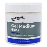 Mont Marte Premium Gel Medium Gloss 8.5oz (250ml), Suitable for Acrylic Paints