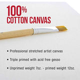 U.S. Art Supply 30" x 40" Gallery Depth 1-1/2" Profile Stretched Canvas 2-Pack - Acrylic Gesso Triple Primed 12-Ounce 100% Cotton Acid-Free Back Stapled Pouring Art